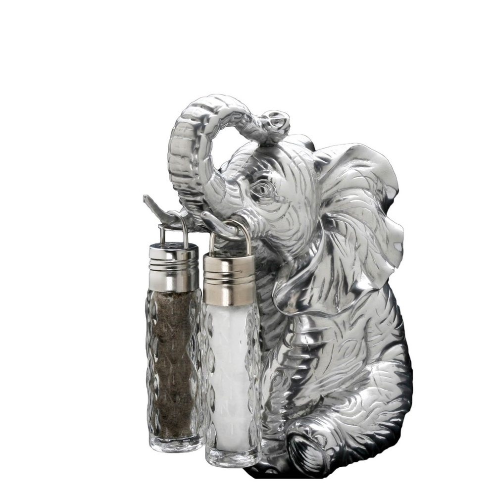 Arthur Court Elephant Hanging Salt and Pepper Set